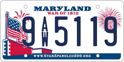 MD license plate 9AW5119