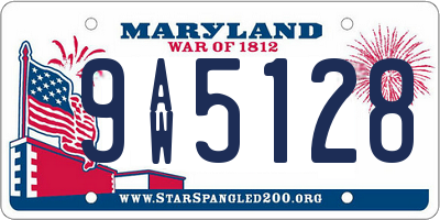 MD license plate 9AW5128