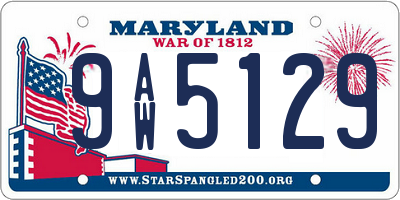 MD license plate 9AW5129