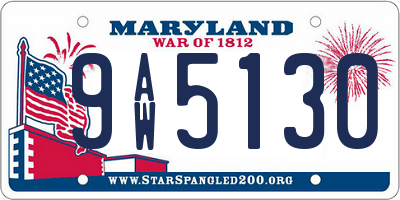 MD license plate 9AW5130
