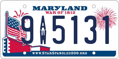 MD license plate 9AW5131