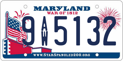 MD license plate 9AW5132