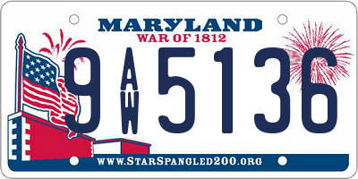 MD license plate 9AW5136