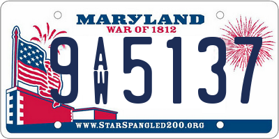 MD license plate 9AW5137
