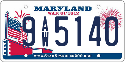 MD license plate 9AW5140