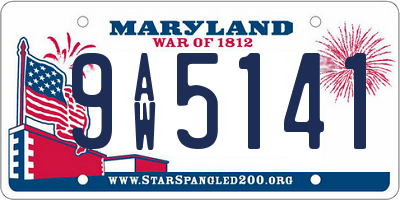 MD license plate 9AW5141