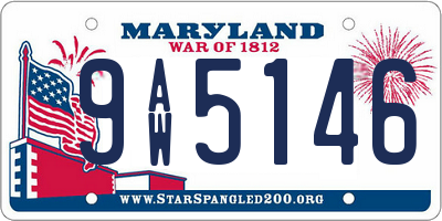 MD license plate 9AW5146