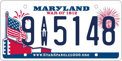 MD license plate 9AW5148