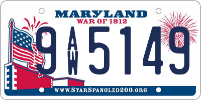 MD license plate 9AW5149