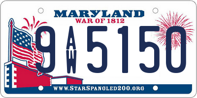 MD license plate 9AW5150