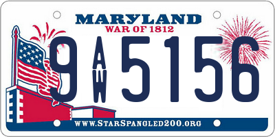 MD license plate 9AW5156