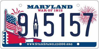MD license plate 9AW5157