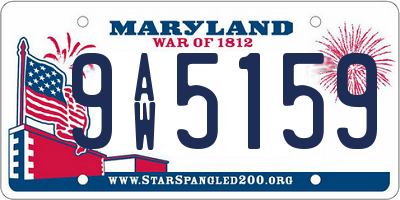 MD license plate 9AW5159