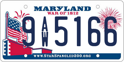 MD license plate 9AW5166