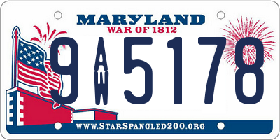 MD license plate 9AW5178