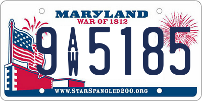 MD license plate 9AW5185