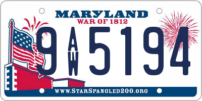 MD license plate 9AW5194