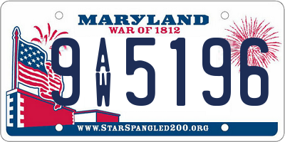 MD license plate 9AW5196