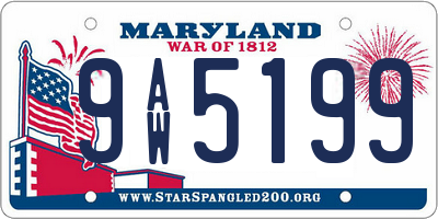 MD license plate 9AW5199