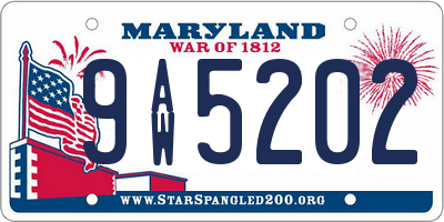 MD license plate 9AW5202
