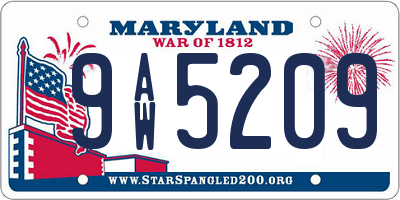 MD license plate 9AW5209