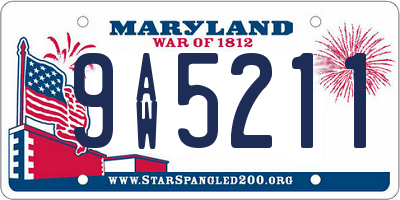 MD license plate 9AW5211