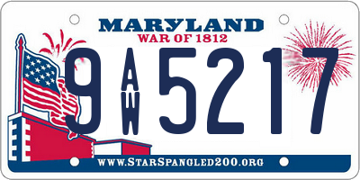 MD license plate 9AW5217