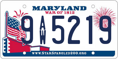 MD license plate 9AW5219