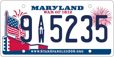 MD license plate 9AW5235