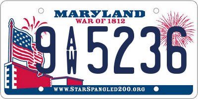 MD license plate 9AW5236