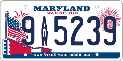 MD license plate 9AW5239