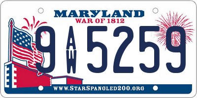MD license plate 9AW5259