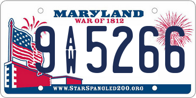 MD license plate 9AW5266