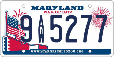 MD license plate 9AW5277