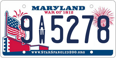 MD license plate 9AW5278