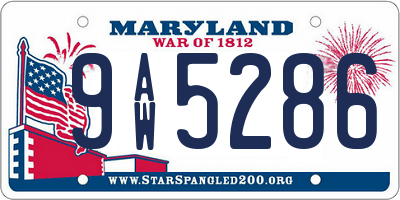 MD license plate 9AW5286