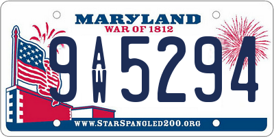 MD license plate 9AW5294