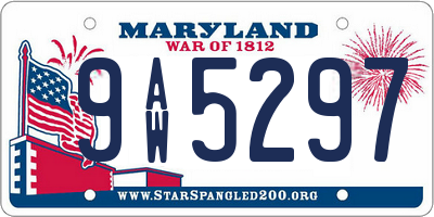 MD license plate 9AW5297