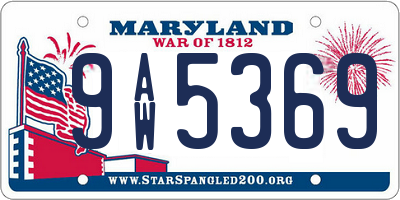 MD license plate 9AW5369