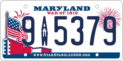MD license plate 9AW5379