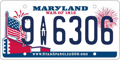 MD license plate 9AW6306