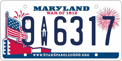 MD license plate 9AW6317