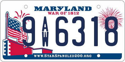 MD license plate 9AW6318