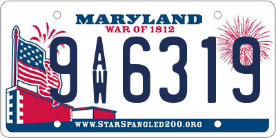MD license plate 9AW6319