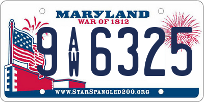 MD license plate 9AW6325