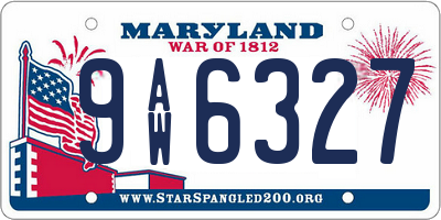 MD license plate 9AW6327