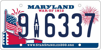 MD license plate 9AW6337