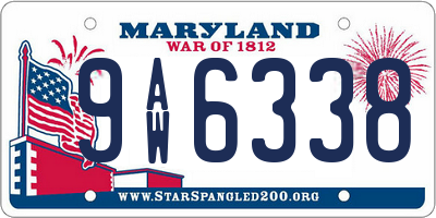MD license plate 9AW6338