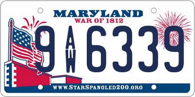 MD license plate 9AW6339
