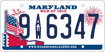 MD license plate 9AW6347
